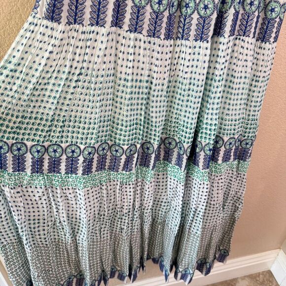 Tuckernuck Oliphant Strappy Maxi Dress Astrid Size XXS White Blue Embroidered - Picture 11 of 16